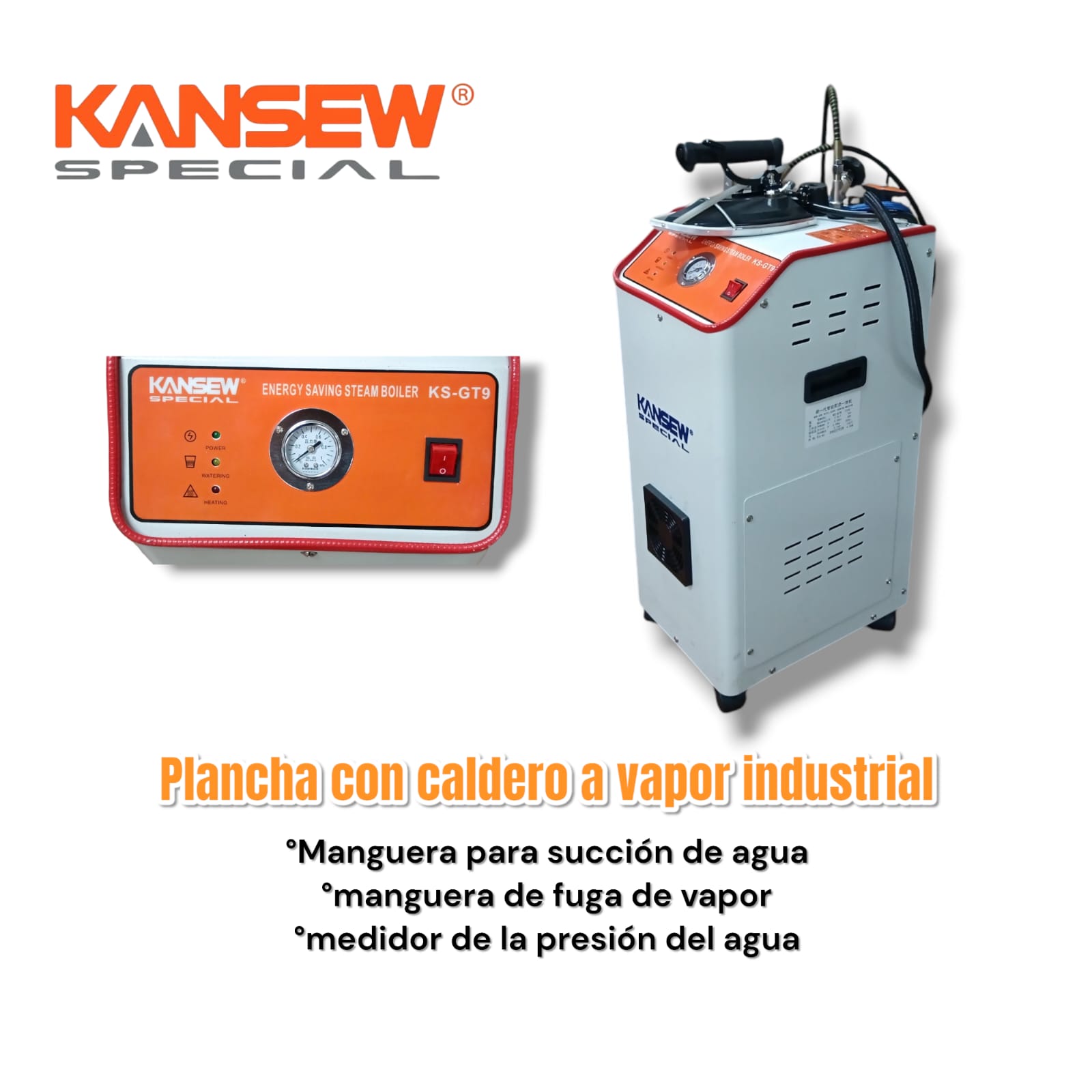 Plancha con caldero a vapor industrial